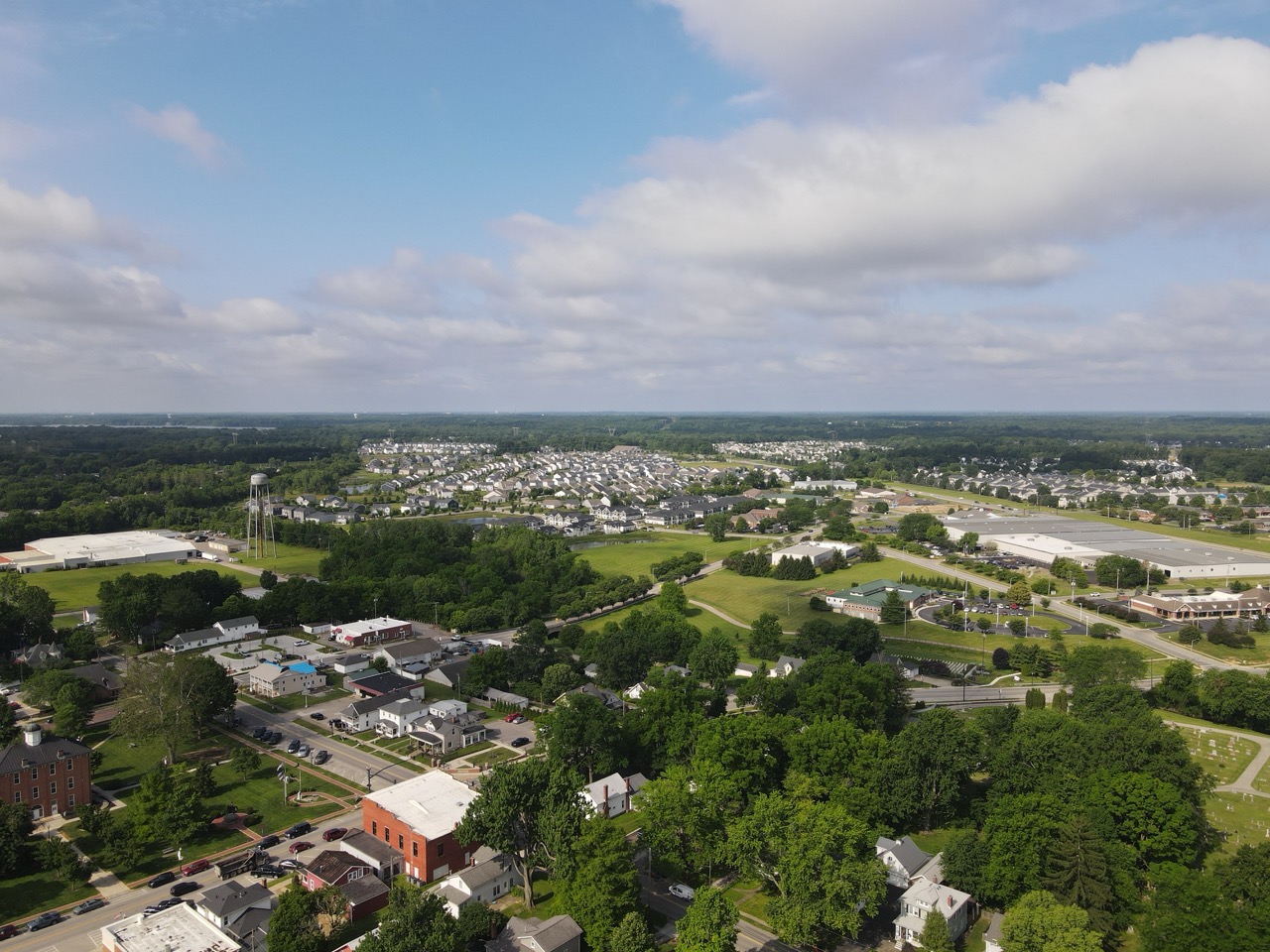 Northeast Aerial — Sunbury Downtown & Development Site
